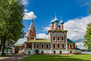 UGLICH, RUSSIA - JUNE 17, 2017: Facade of the Church of the Prince Dimitri on the Blood. Built in 1692
