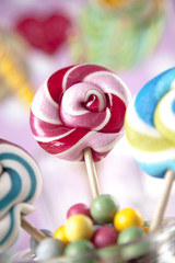 Mixed colorful sweets, lollipops and candy