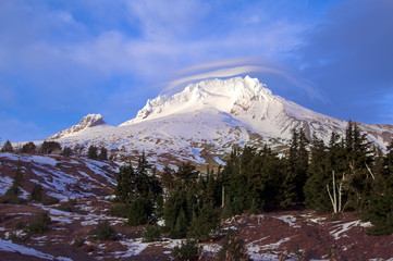 Mount Hood with Lenticular Clouds