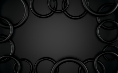 Fototapeta premium Abstrakta 3d czerni geometryczny tło. Biała tekstura z cieniem. Renderowanie 3D