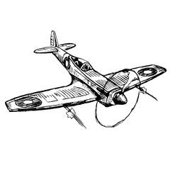 fighter jet, hand drawing vector
