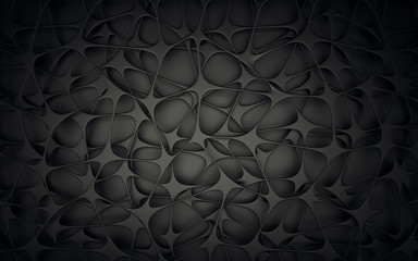 Abstract black geometrical background.3D render