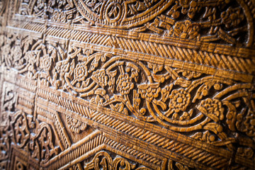 Wooden door Arabic decorations