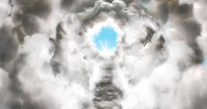 Finding the way to heaven in amazing clouds