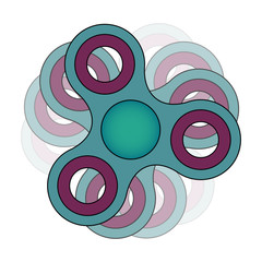 Blue Green Fidget Spinner Rotating Isolated - Hand Spinner