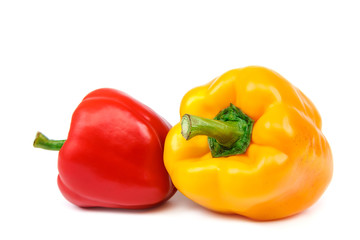 Fruits of sweet pepper on white background.