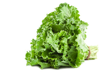 Fresh lettuce leaves isolated on white background