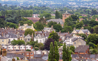 Fototapeta na wymiar View of the English city of Exeter. The administrative center of Devon County. England.