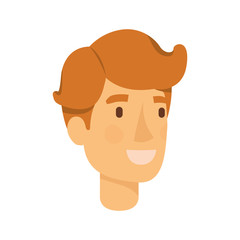 colorful silhouette of redheaded man face vector illustration