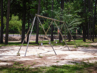 Swings in a Park Playground