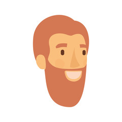 colorful silhouette of man face with reddish hair and bearded vector illustration