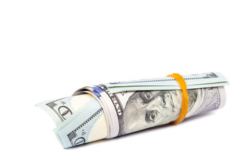 Money dollars usa on a white background