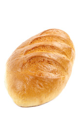Wheat bread loaf isolated on white background