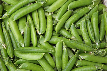 Fresh green peas background