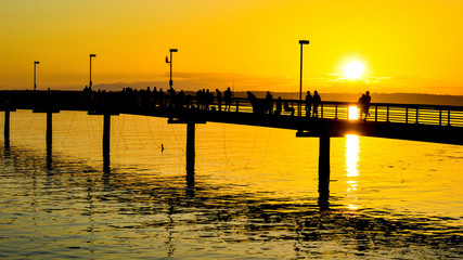 Fototapeta na wymiar Sunset and pier