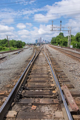 Fototapeta na wymiar Railway leading into Charlotte, NC
