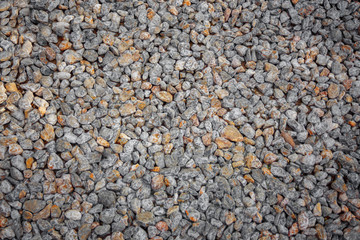 Texture background small rocks  of grey gravel