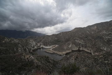 Fototapeta na wymiar Big Tujunga Dam in Los Angeles county, California, USA. Located within the Angeles National Forest. 
