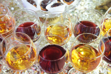 Wine in glasses