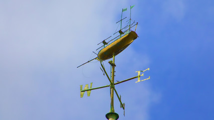 Weathervane at the top of the Port Glasgow clock tower
