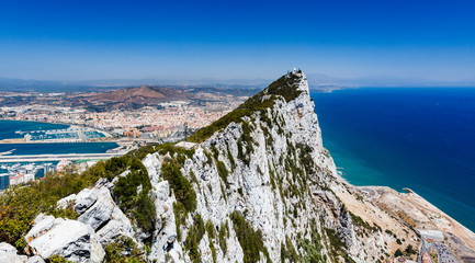 View of the rocks of gibraltar from the observation deck