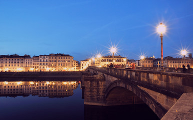 Santa Trinita bridge in Florence, Italy