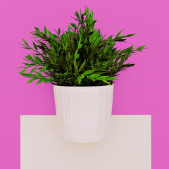 Artificial houseplant. Home decor. Minimal art