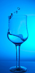 Splash of water in a glass