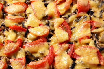 Meat dish with cheese and vegetables from the oven