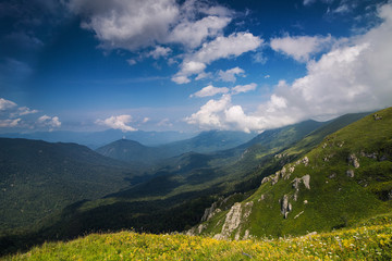 Fototapeta premium mountain peak in the rays of the sun