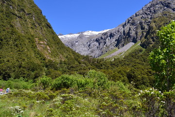 landscape with mountains in New Zealand