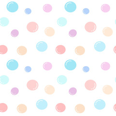 cute colorful bubbles seamless vector pattern background illustration