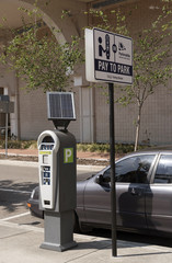Pay to park meter powered by solar cell in Tampa Fl USA