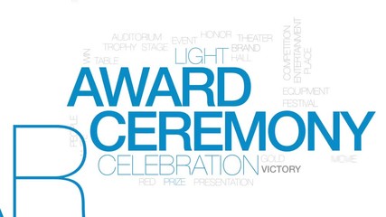 Award ceremony animated word cloud, text design animation. Kinetic typography. - Powered by Adobe