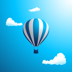 Obraz premium Air balloon vector illustration sky with clouds background