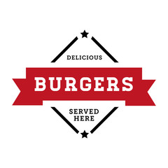 Burgers vintage stamp retro