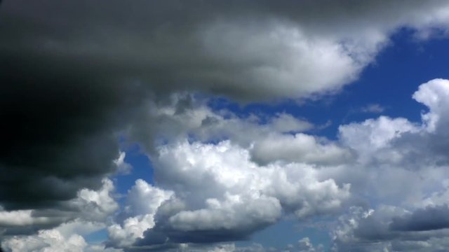 Time lapse clouds on blue sky