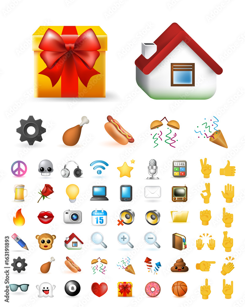 Poster set of realistic cute elegant multimedia and interface icons on white background . isolated vector i