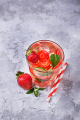 Summer fresh drink strawberry mojito