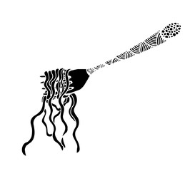 Fototapeta premium doodle Noodle hand drawn