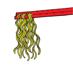 Doodle Noodle at stick. hand drawing