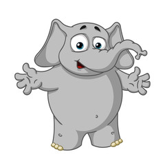 Big collection vector cartoon characters of elephants on an isolated background. Welcome. Throws hands