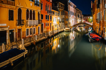Fototapeta na wymiar Venice city at summer night. Italy, Europe