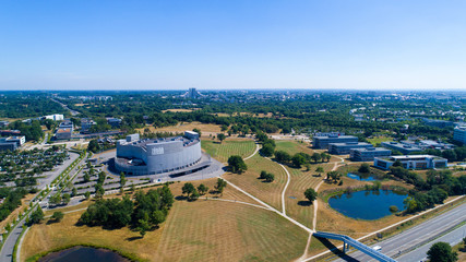 Photographie aérienne du Zénith de Nantes, à Saint Herblain en Loire Atlantique