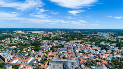 Photo aérienne de la ville de Machecoul en Loire Atlantique