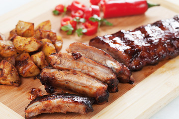 Honey glazed pork ribs
