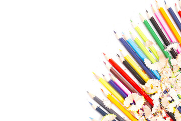 education background with colorfull pencils