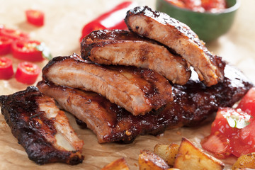 Oven roasted pork ribs