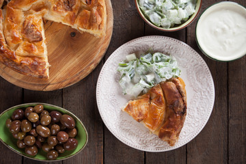 Phyllo pastry cheese pie