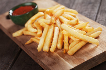 French fries with ketchup